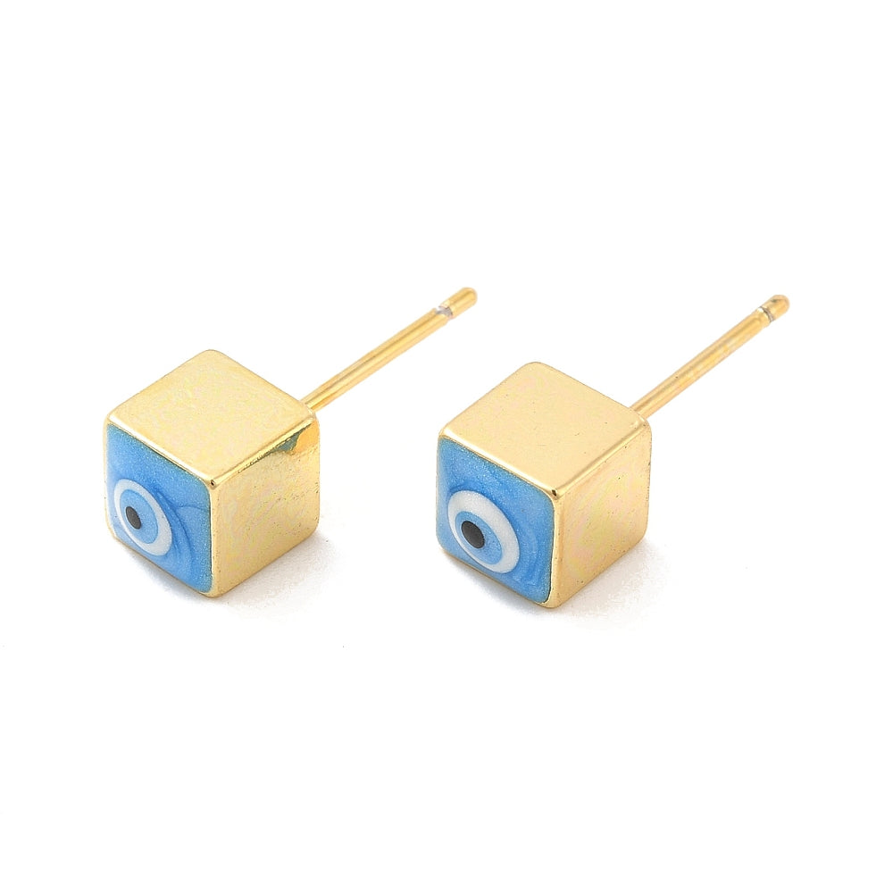 Square Evil Eye Studs