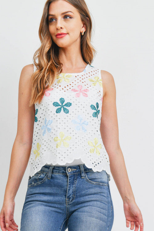 The May Flowers Embroidered Tank